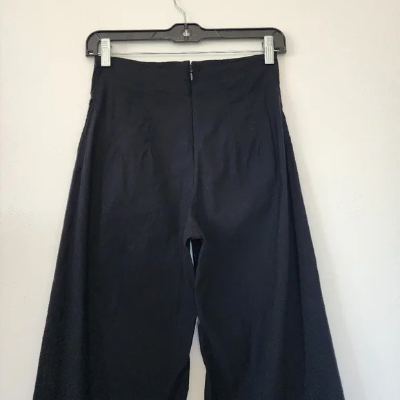Antropologie Maeve The Colette Magic Fabric Ruffle Hem Crop Wide-Leg Pants Sz 25